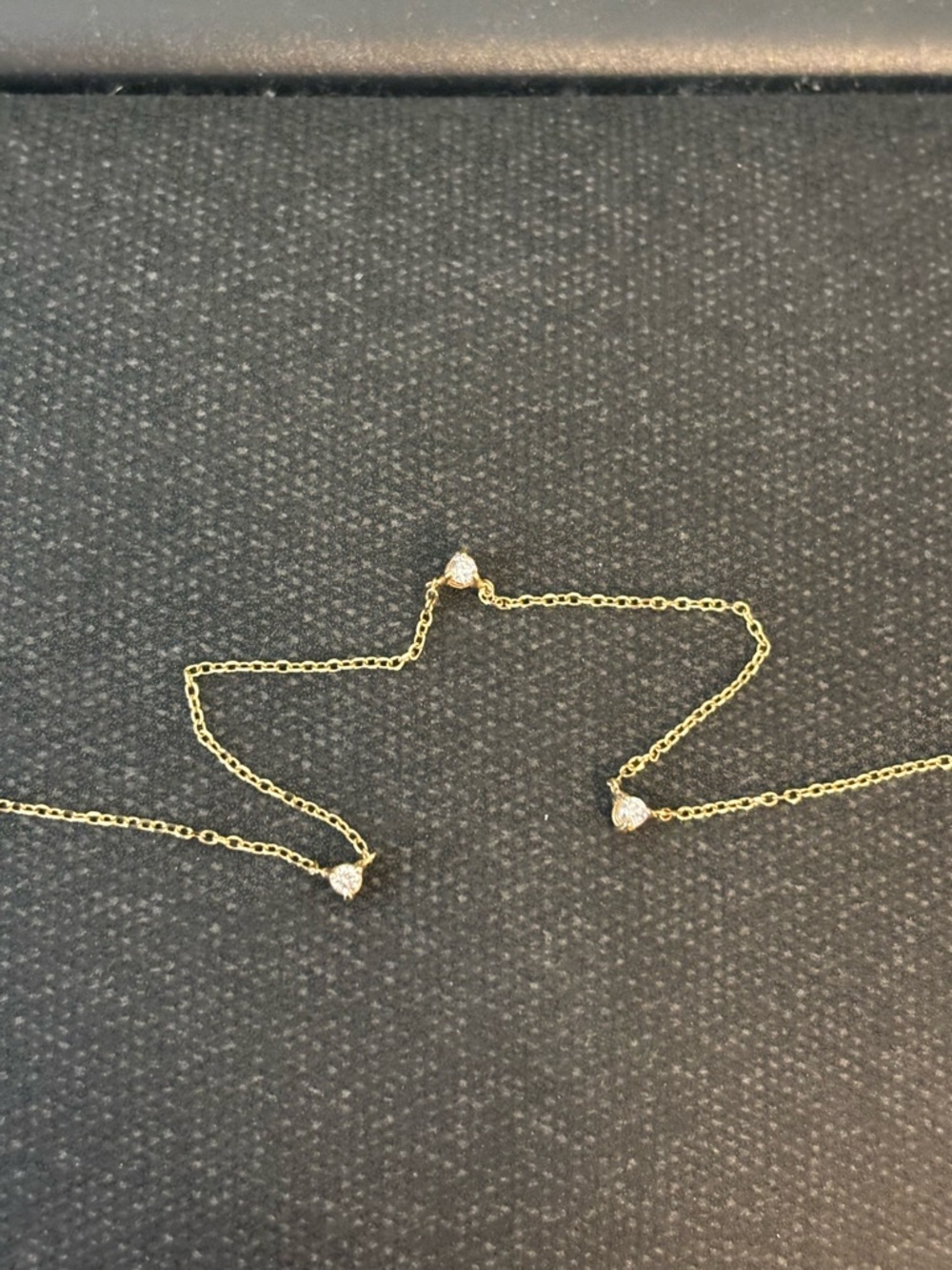 Real Diamond Station Necklace (14k solid gold) - Picture 5 of 7